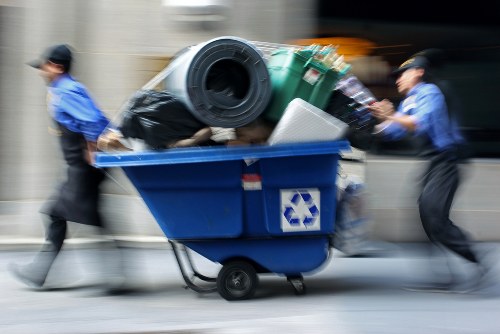 Recycling bins and materials in Brockley